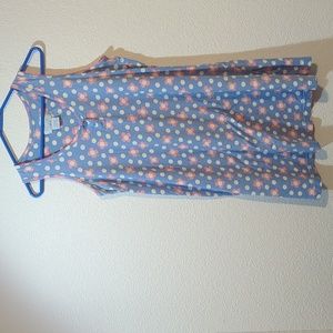 Ashley Taylor Sleepwear Sleeveless Gown Women Medium blue white pink
